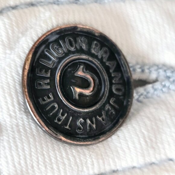 True Religion Girls Audrey White cut-off stretch Shorts, size 16 - Picture 4 of 14